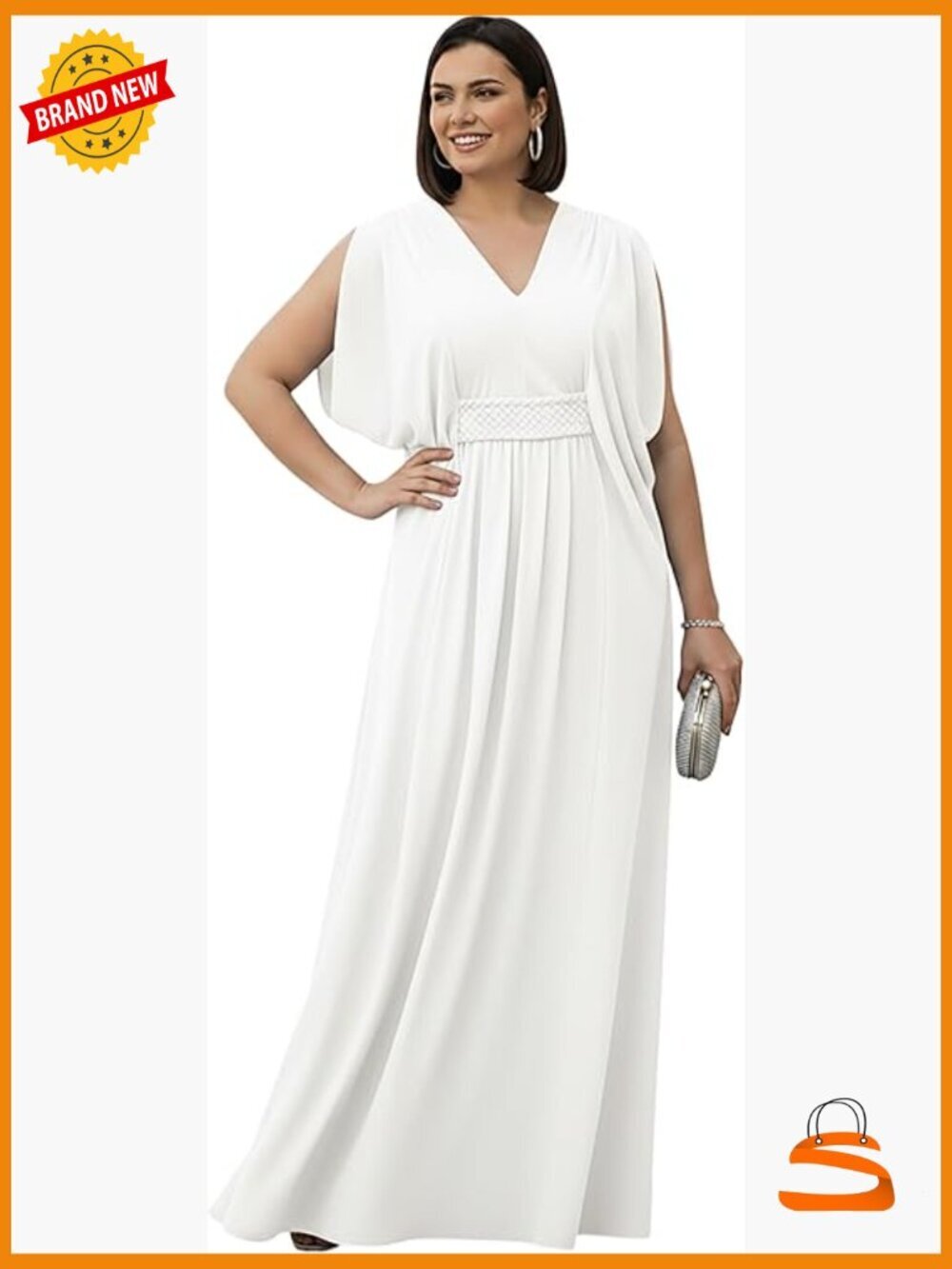 Sleeveless V-Neck Maxi Dress Flowy A-Line Maternity Formal